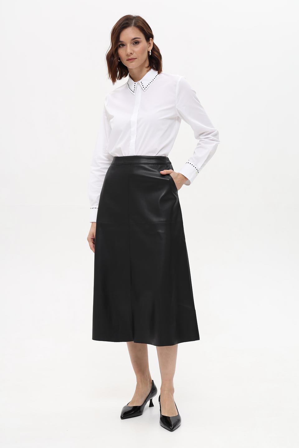 Юбка Betty Barclay кожаная чёрная