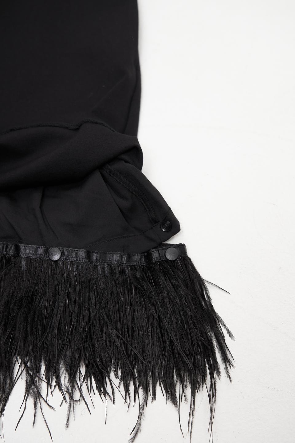 Платье Oui с бахромой чёрное