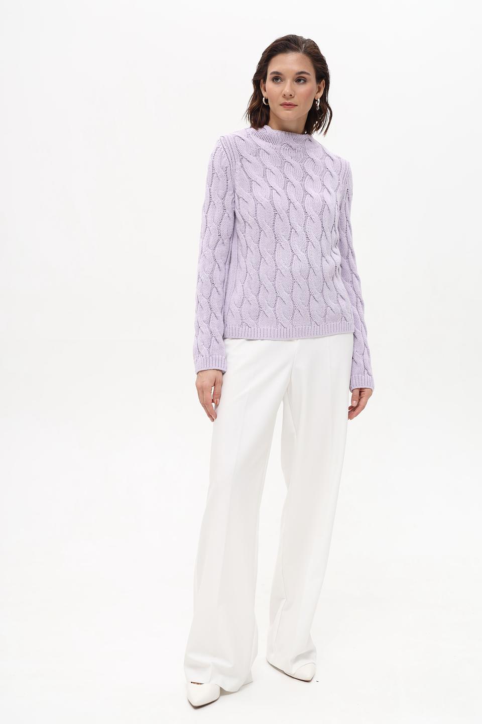 Пуловер Monari лавандовый с косами