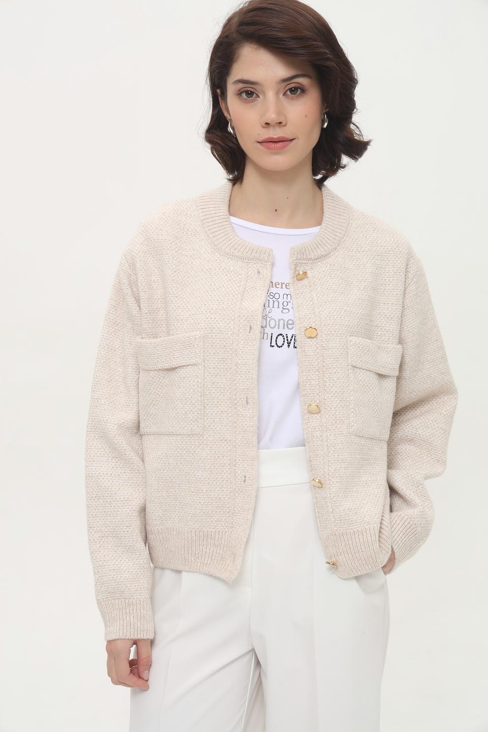 Жакет More and More вязаный бежевый