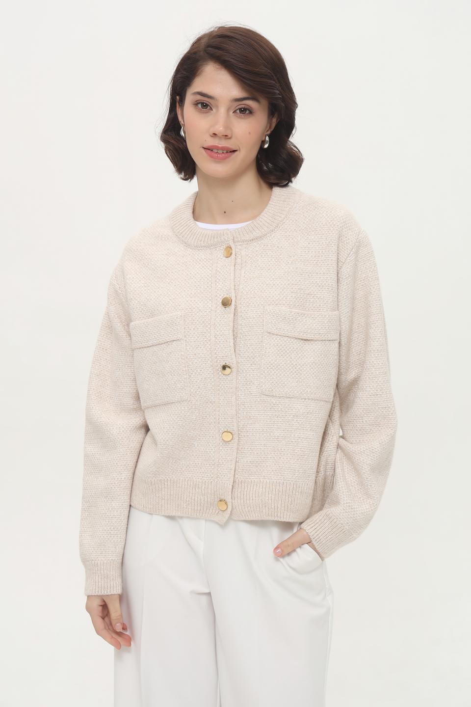 Жакет More and More вязаный бежевый