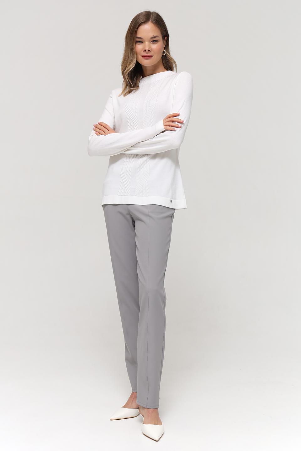 Пуловер Gollehaug женский белый с косами