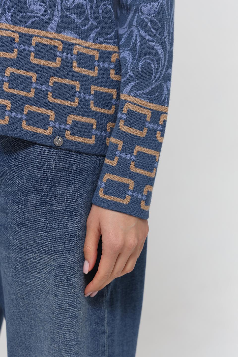 Водолазка Gollehaug с узором синяя