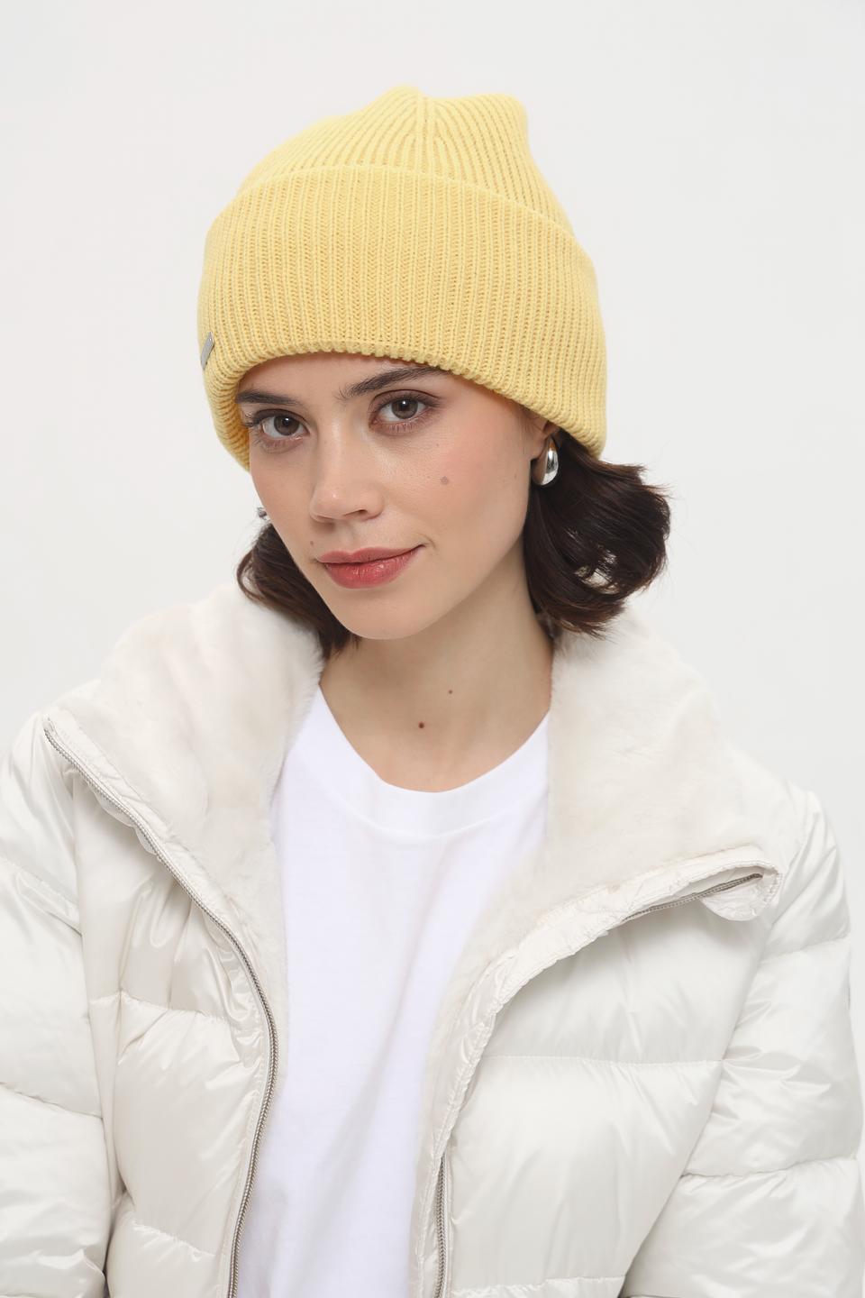 Шапка Seeberger вязаная жёлтая