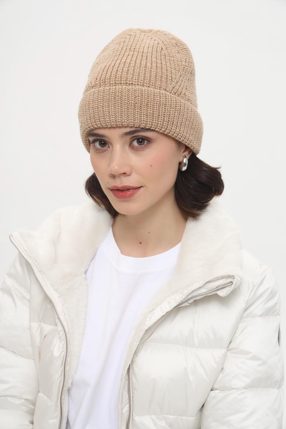 Шапка Seeberger бежевая