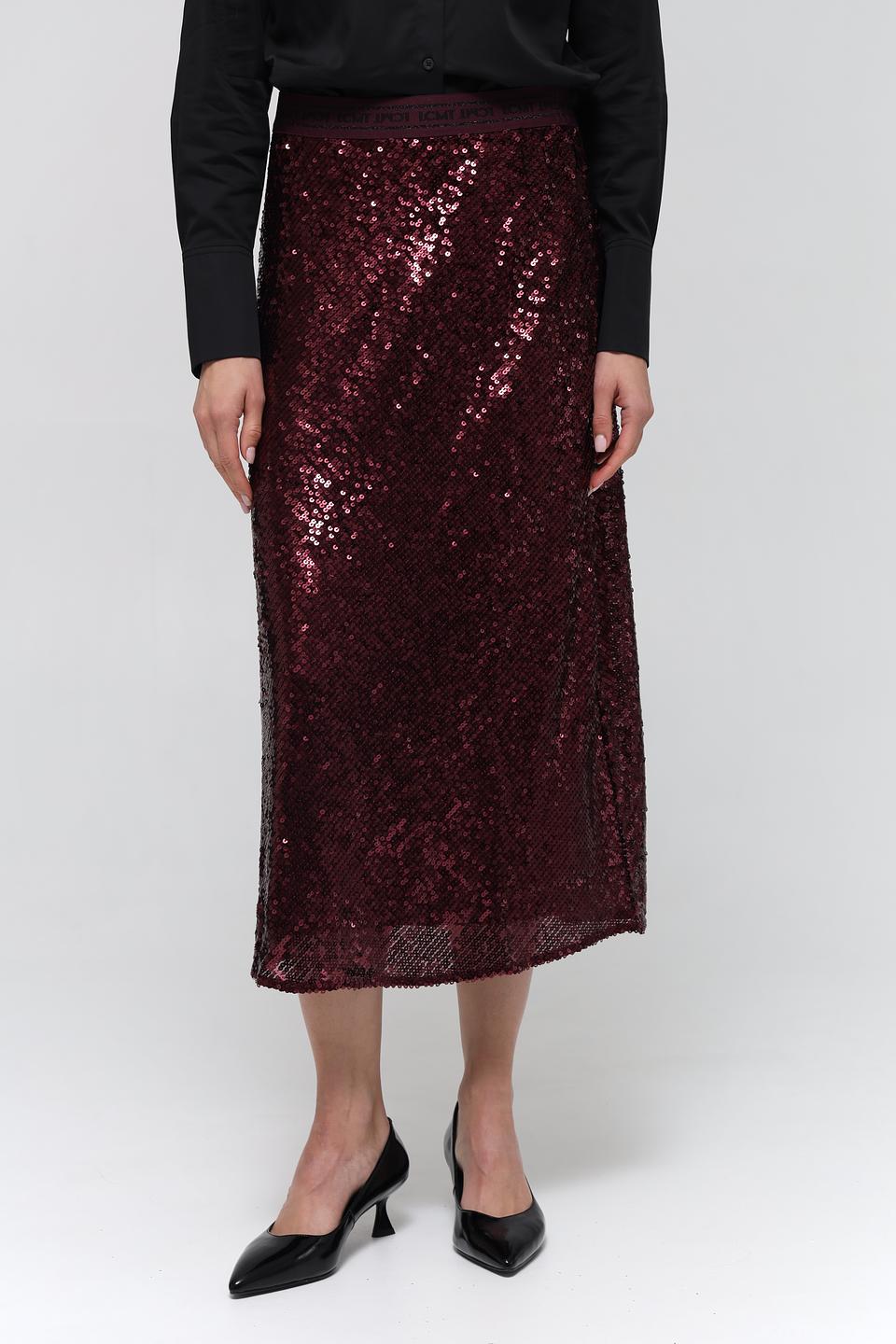 Юбка Lecomte с пайетками бордовая