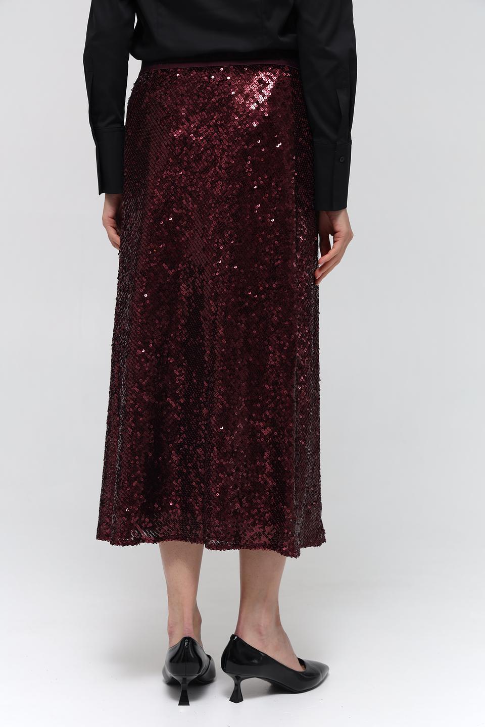 Юбка Lecomte с пайетками бордовая