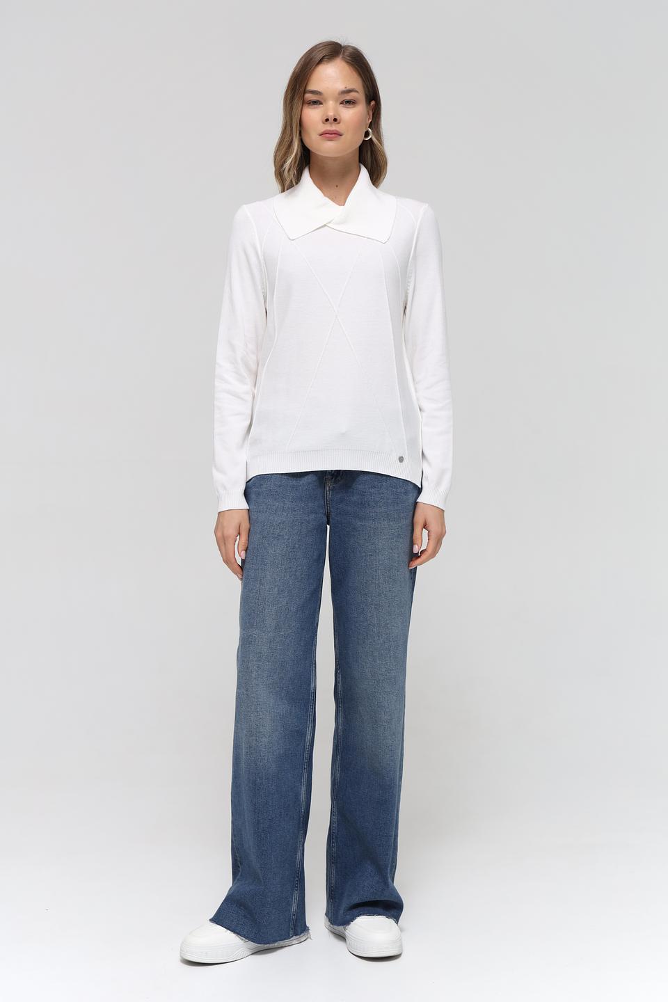 Пуловер Gollehaug с воротником-стойкой белый