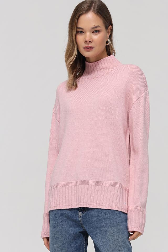 Пуловер Olsen с горлом розовый