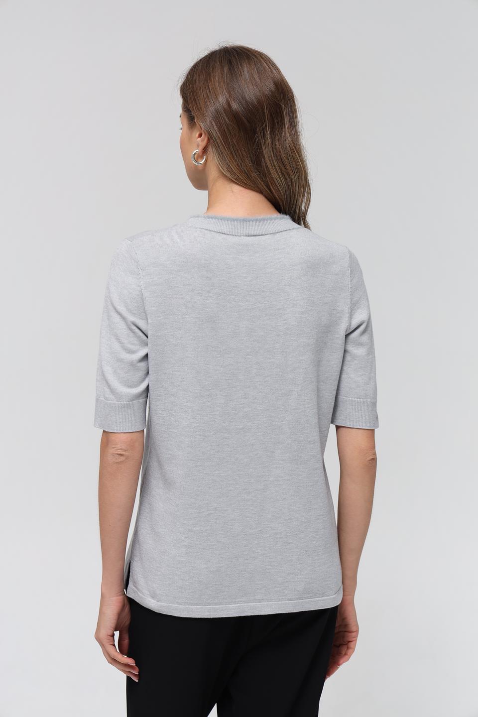 Пуловер Olsen серый с коротким рукавом