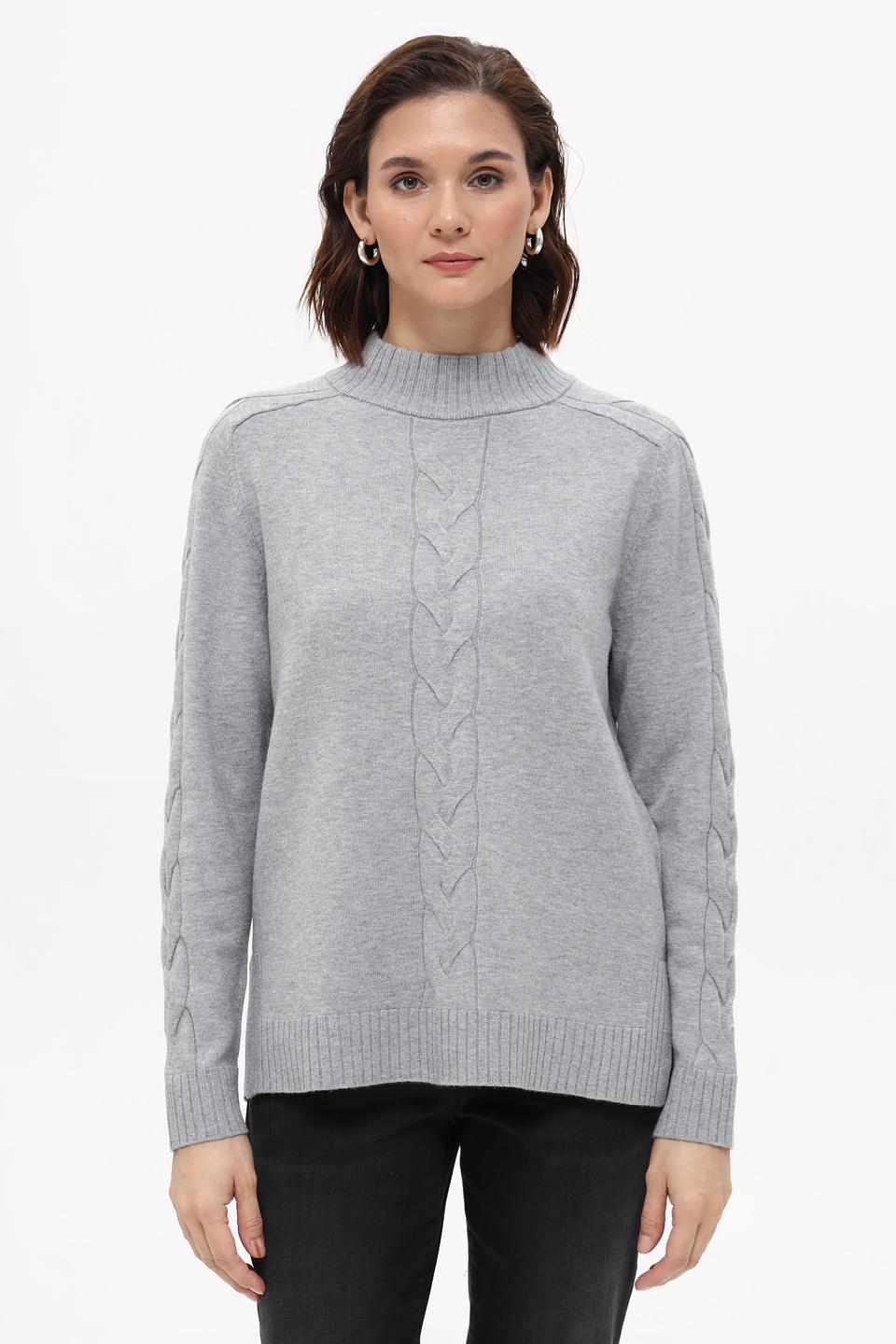 Пуловер Betty Barclay серый с косами