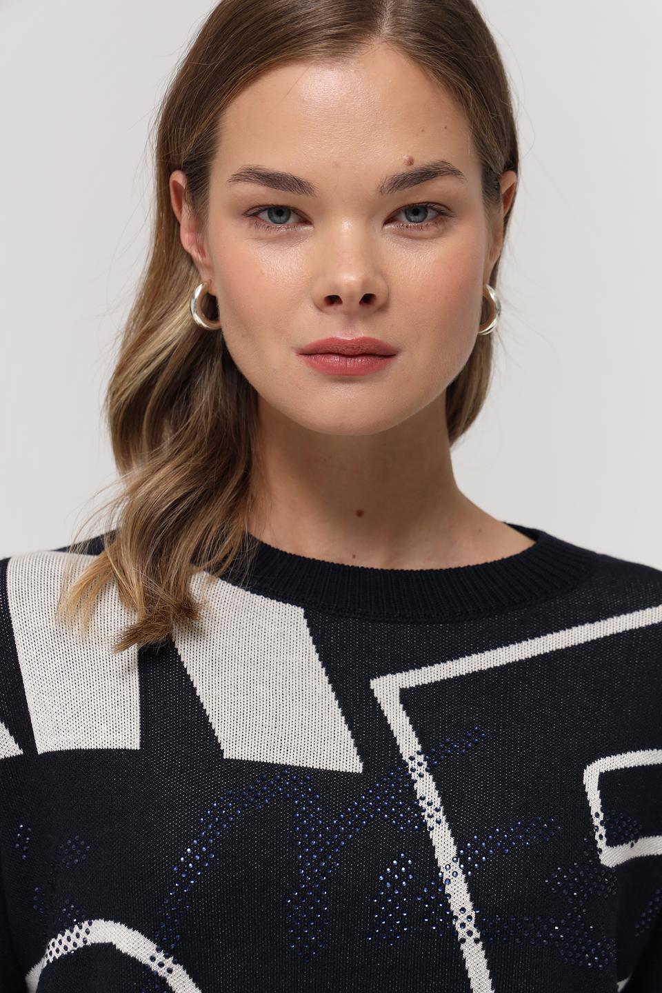 Пуловер Lecomte с принтом чёрный