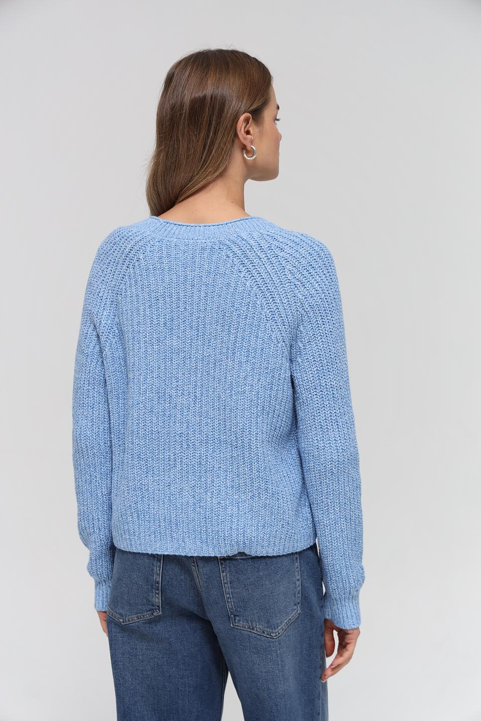 Жакет Oui вязаный голубой