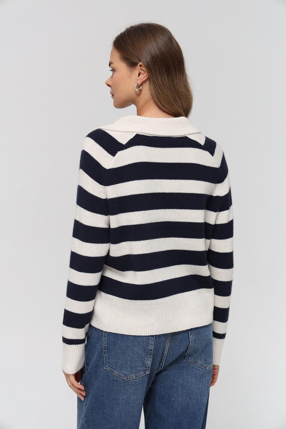 Пуловер Oui в полоску