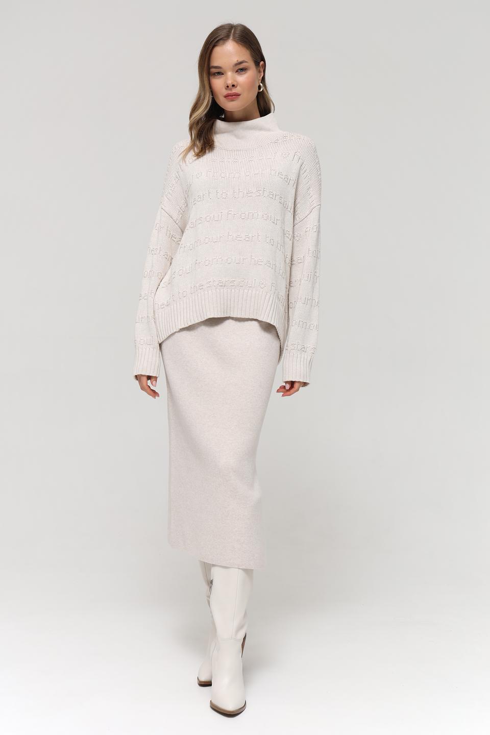 Пуловер Oui с узором "сердца"