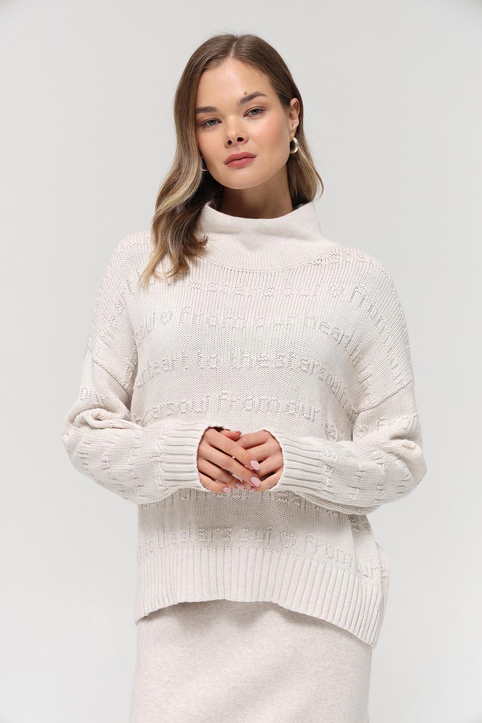 Пуловер Oui с узором "сердца"