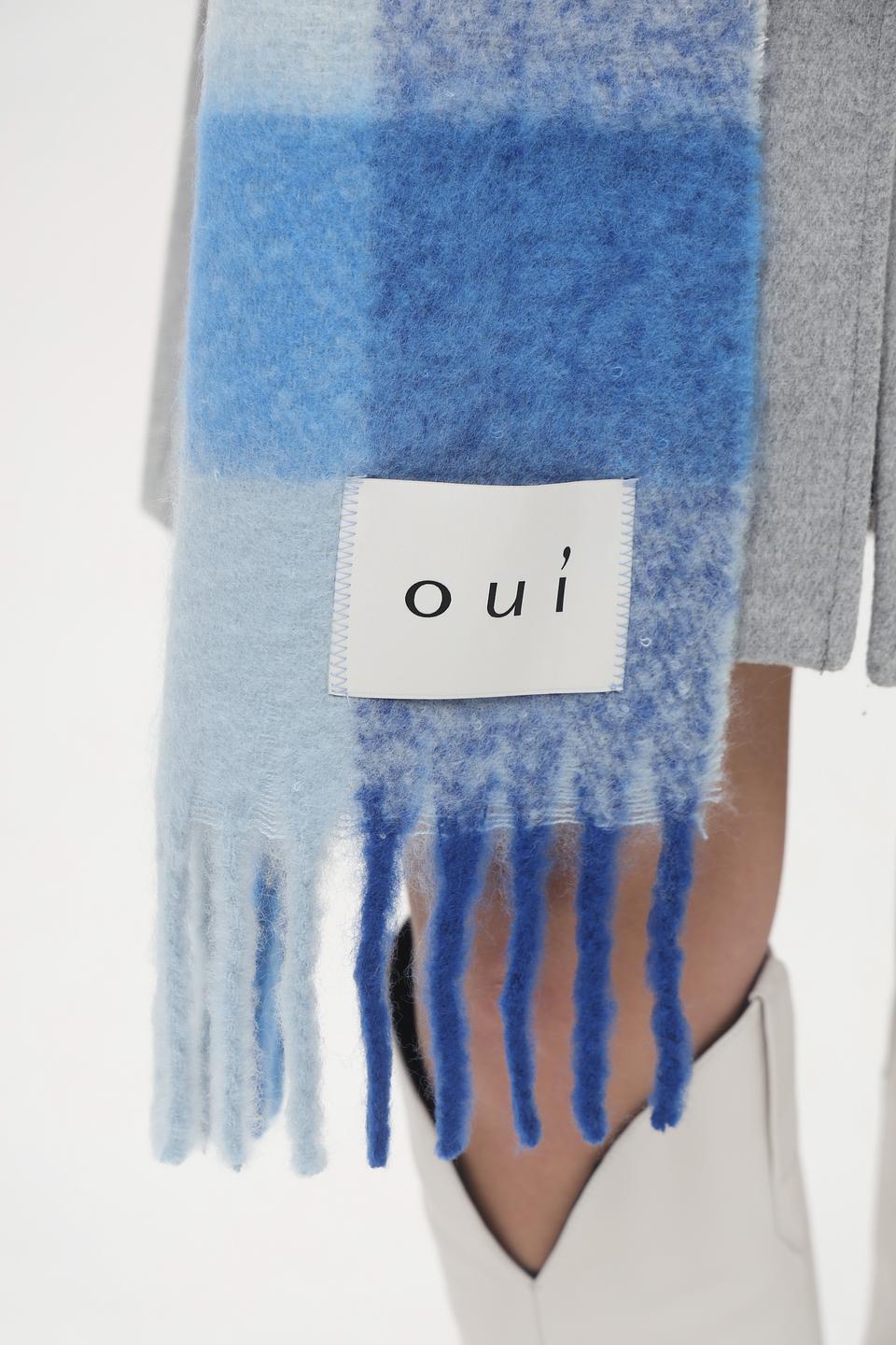 Шарф Oui в клетку голубой