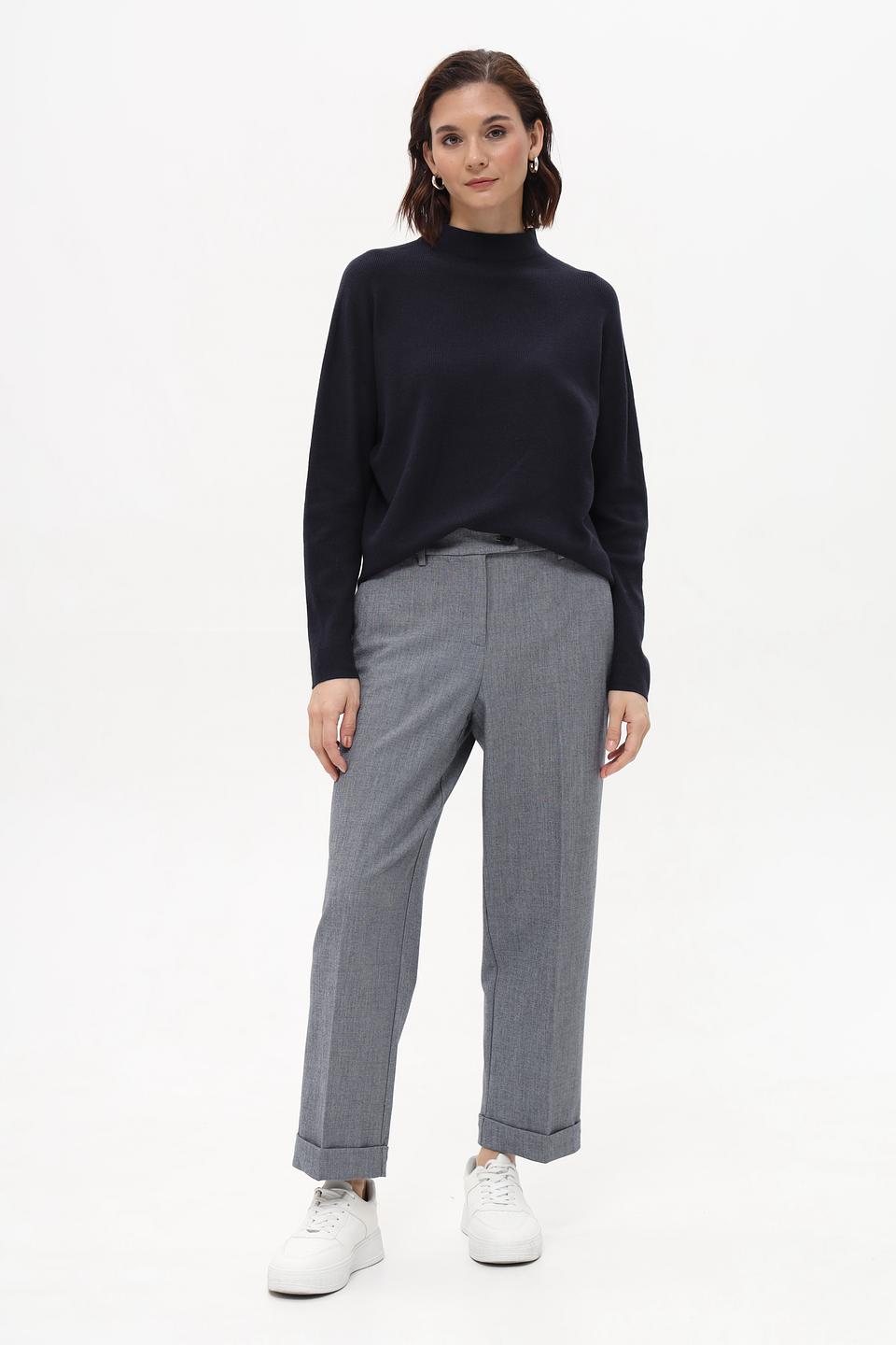 Пуловер Oui с горлом, тёмно-синий