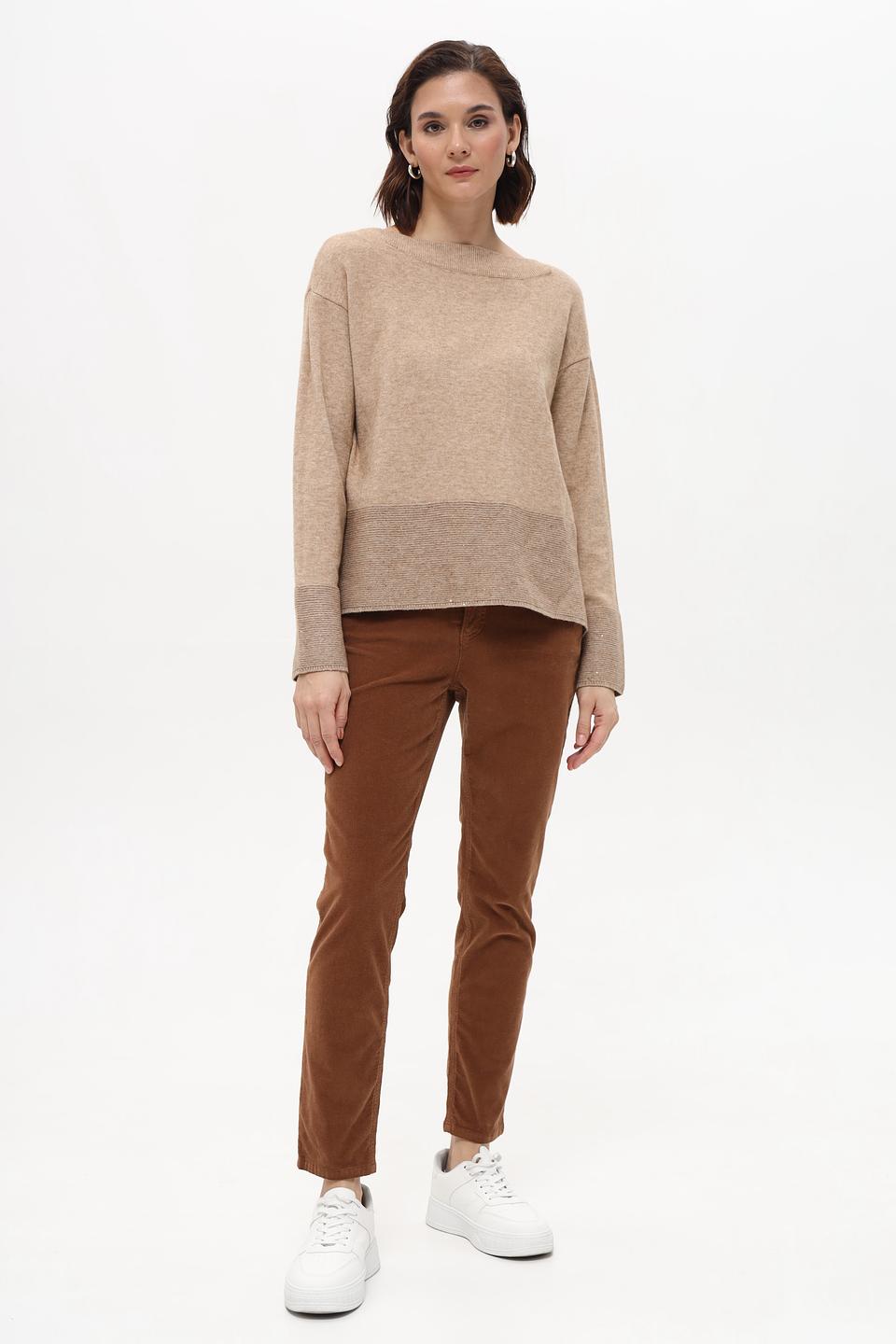 Брюки вельветовые Oui коричневые