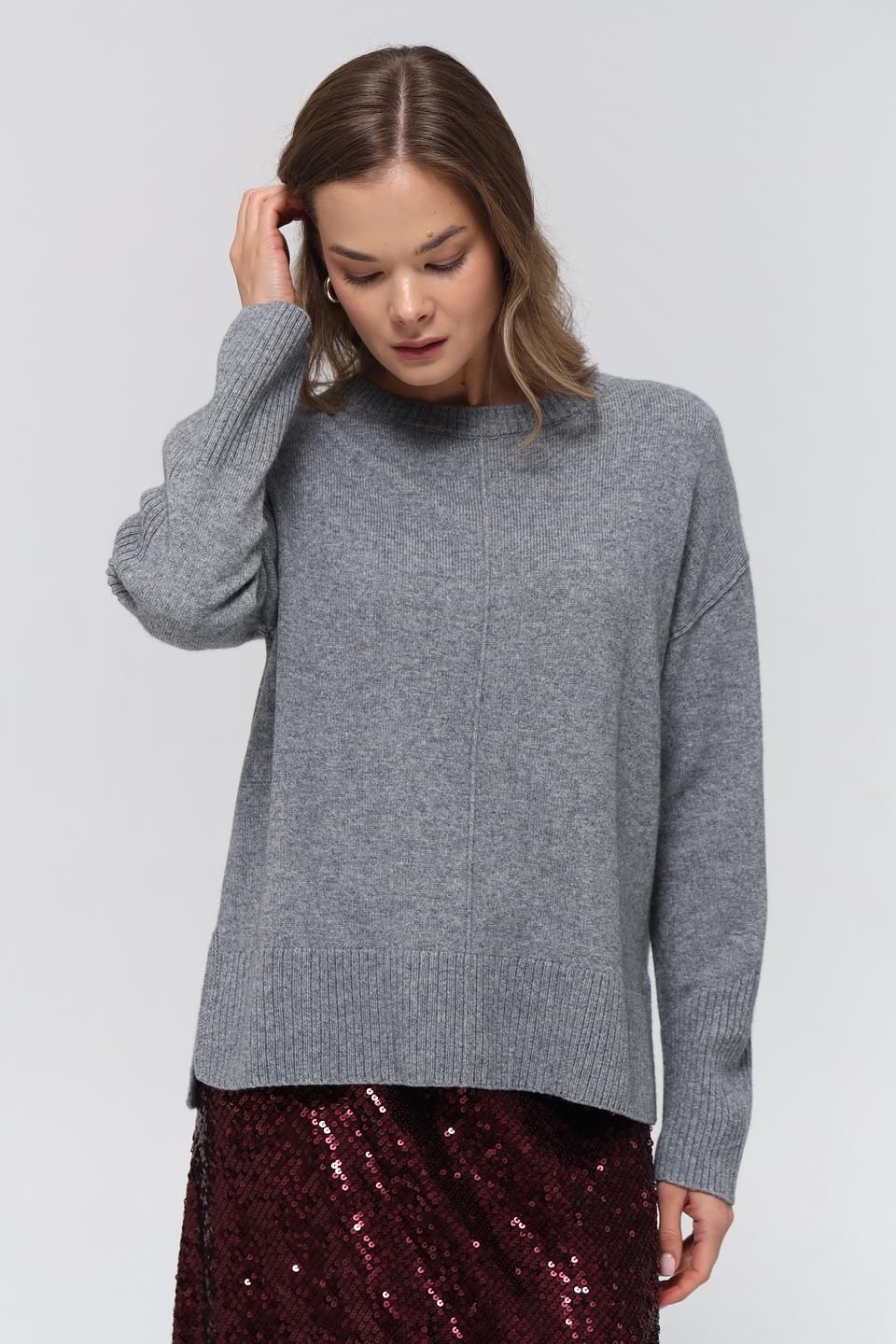 Пуловер Lecomte серый меланж