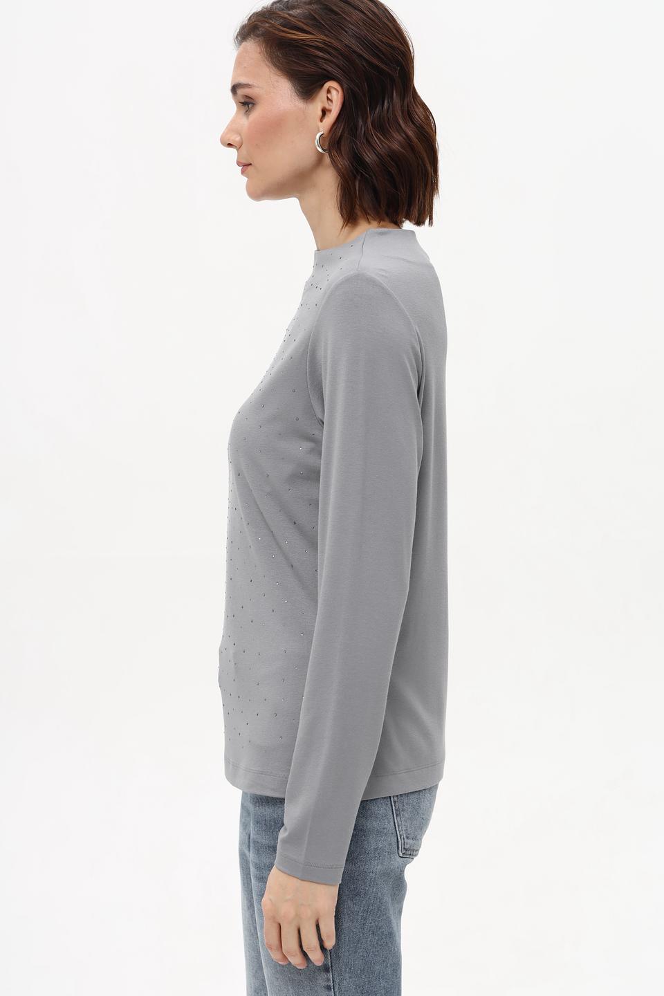 Футболка Lecomte с пайетками серая