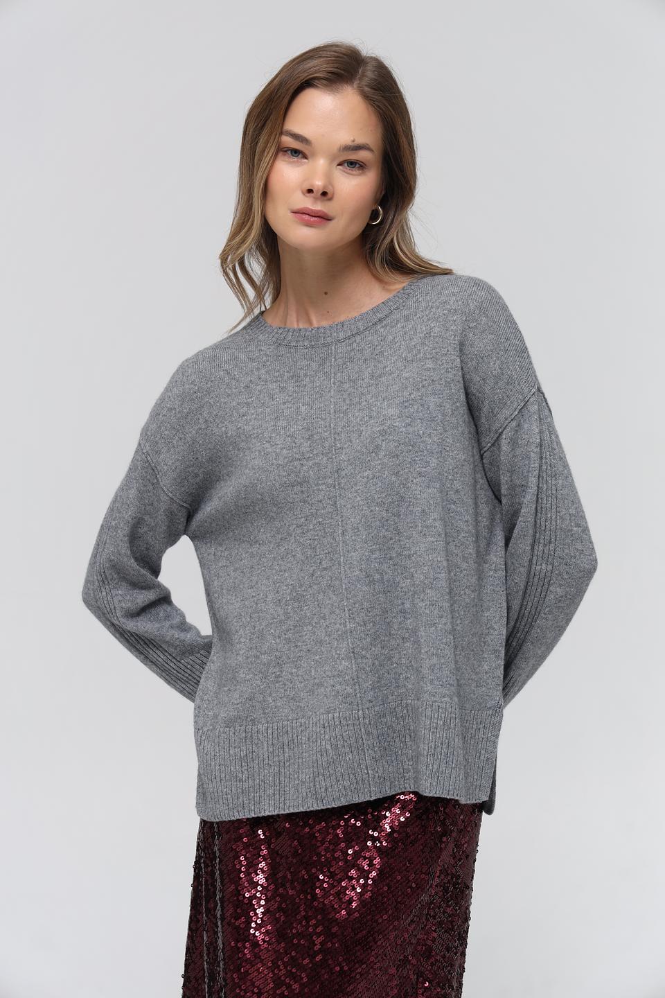 Пуловер Lecomte серый меланж