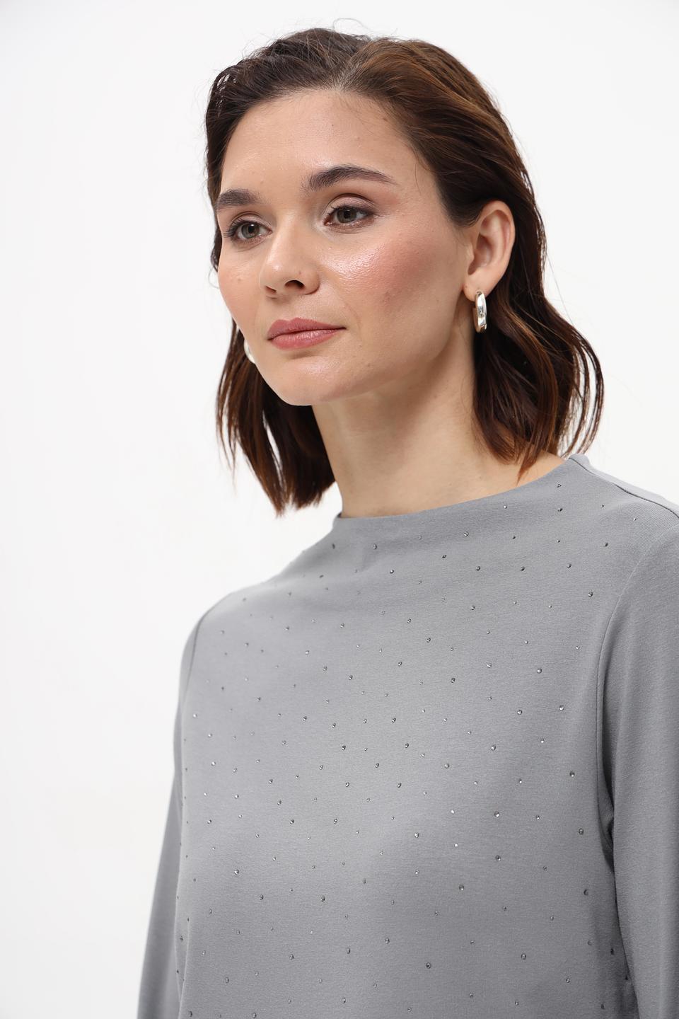 Футболка Lecomte с пайетками серая