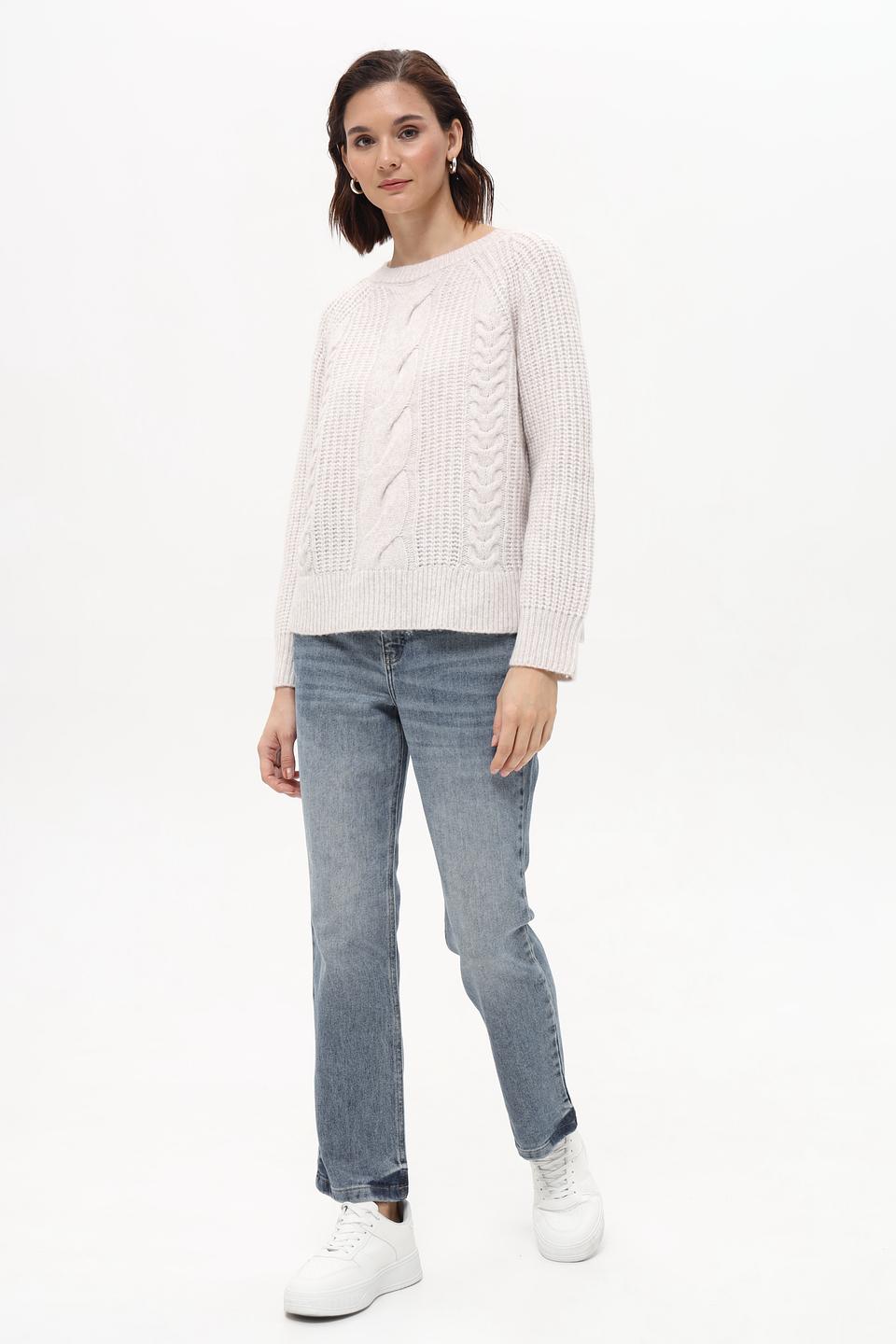 Пуловер Lecomte с косами бежевый