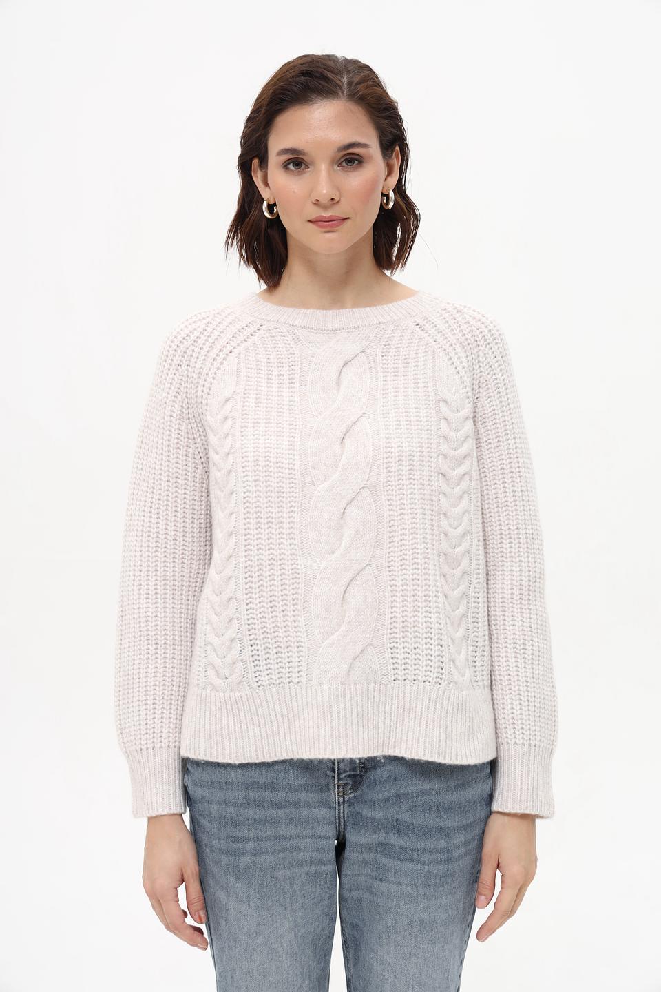 Пуловер Lecomte с косами бежевый