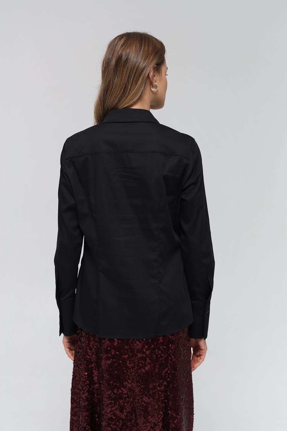 Рубашка Oui чёрная с длинным рукавом