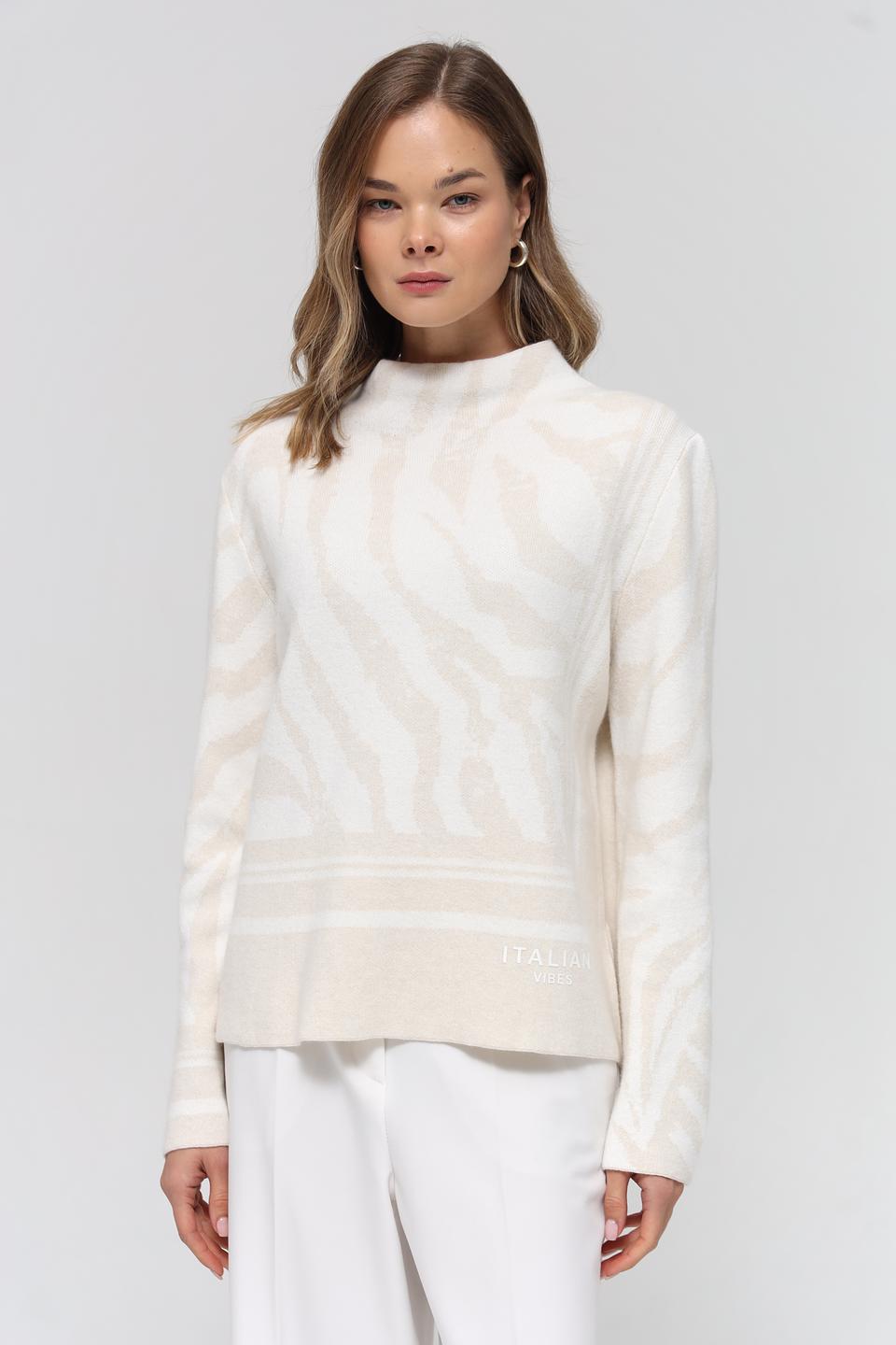 Пуловер Monari с принтом зебра