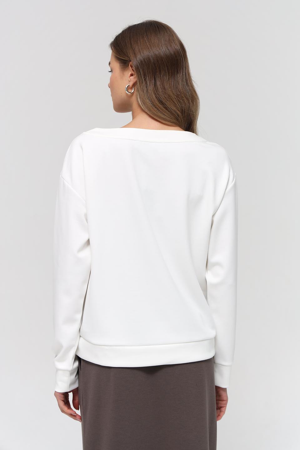 Пуловер Monari с принтом белый