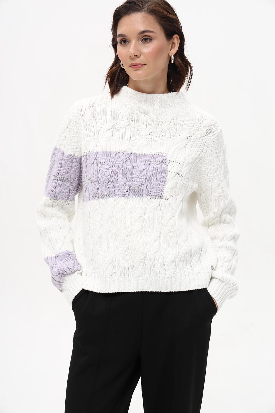 Пуловер Monari с косами и полосками