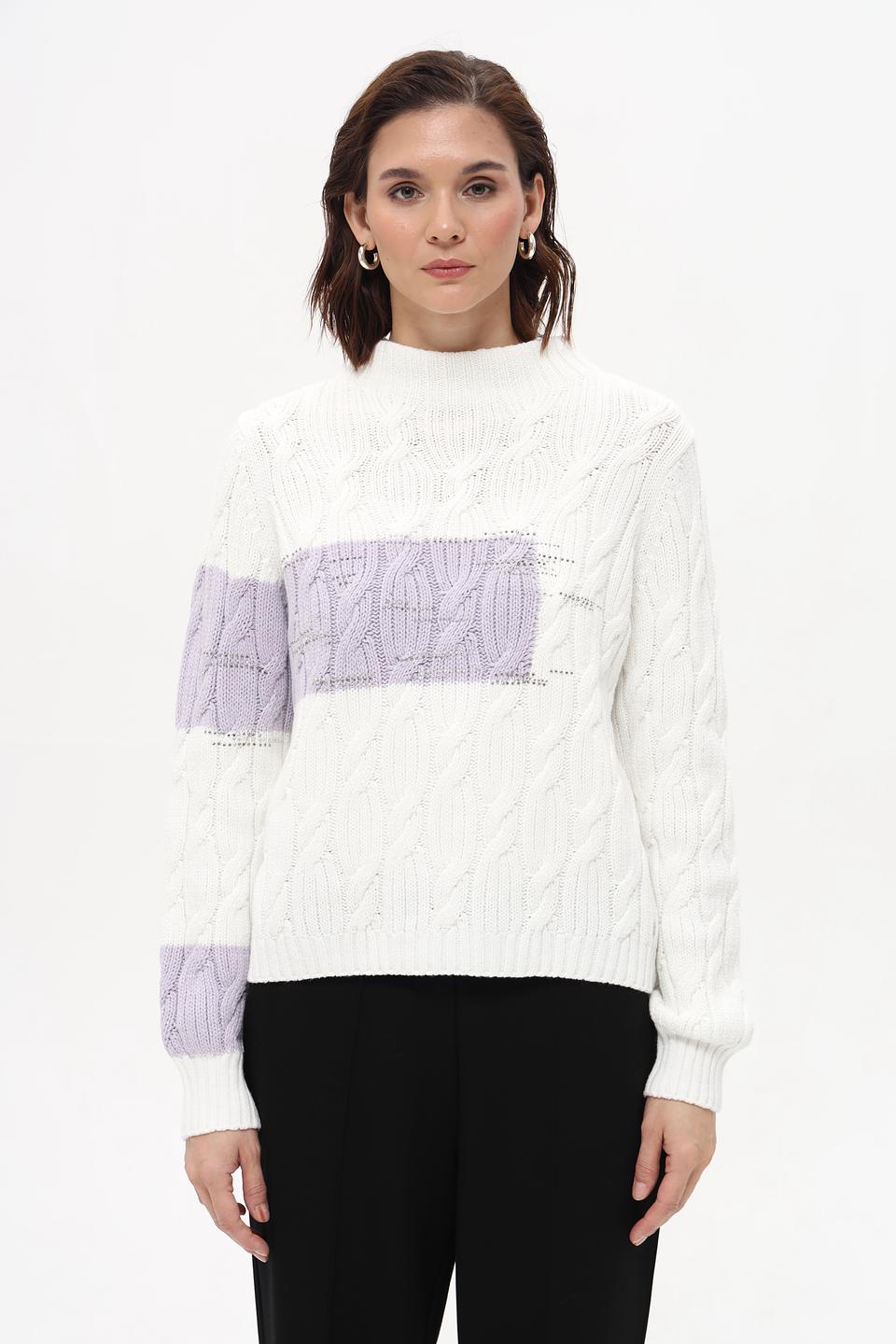 Пуловер Monari с косами и полосками