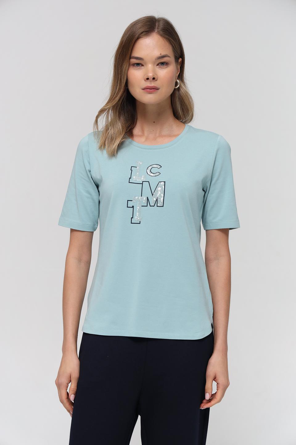 Футболка Lecomte с логотипом мятная