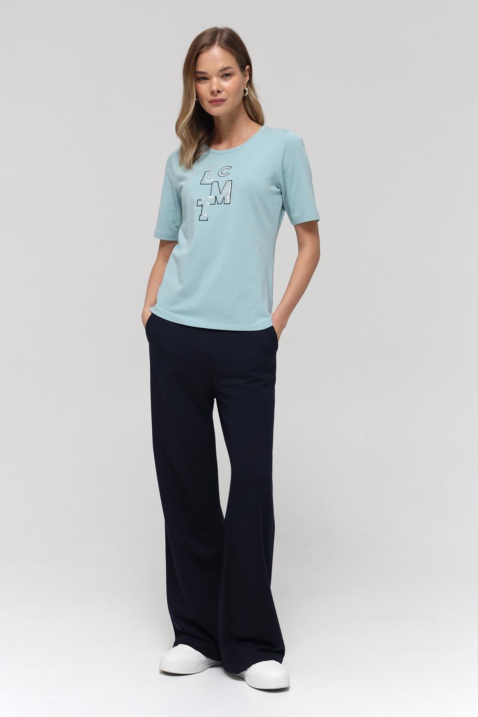 Брюки Lecomte клёш тёмно-синие