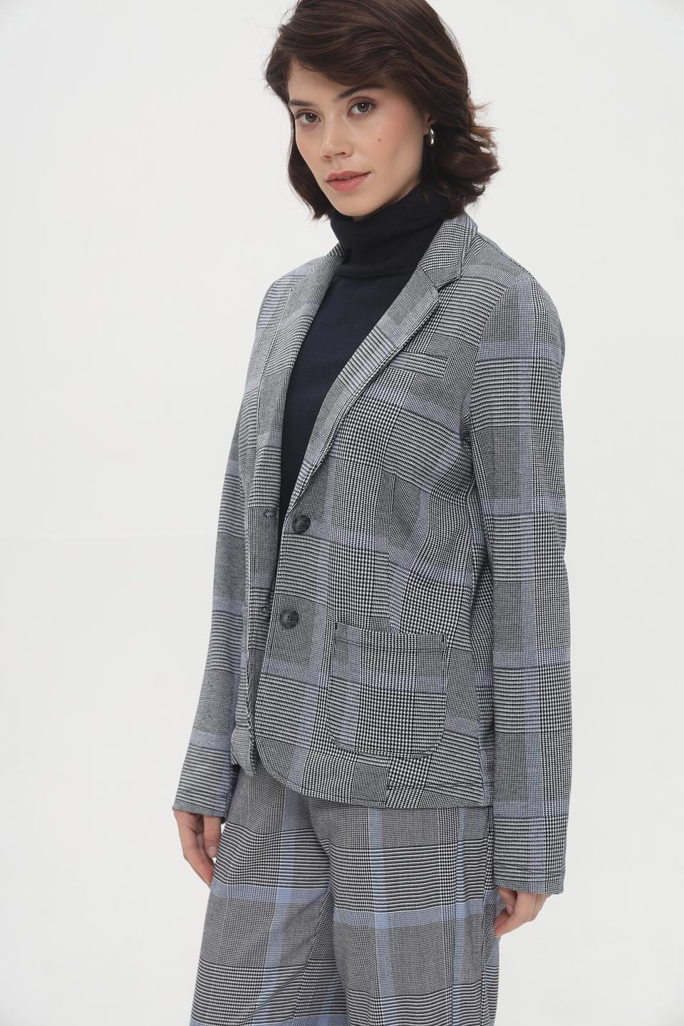 Жакет Tom Tailor в клетку серый