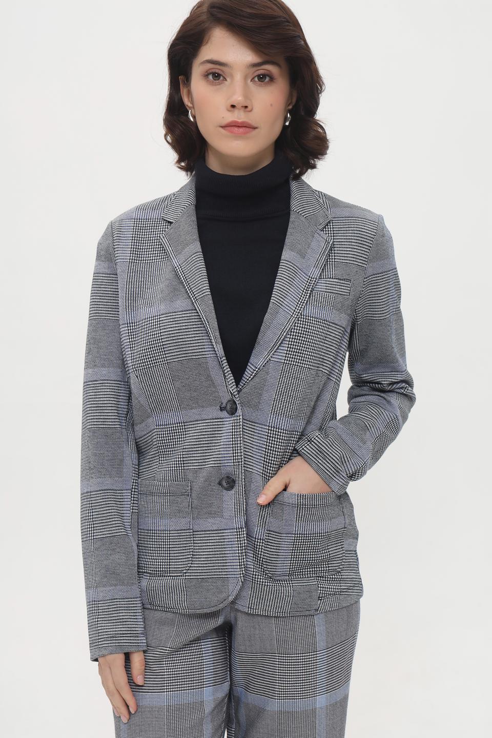 Жакет Tom Tailor в клетку серый