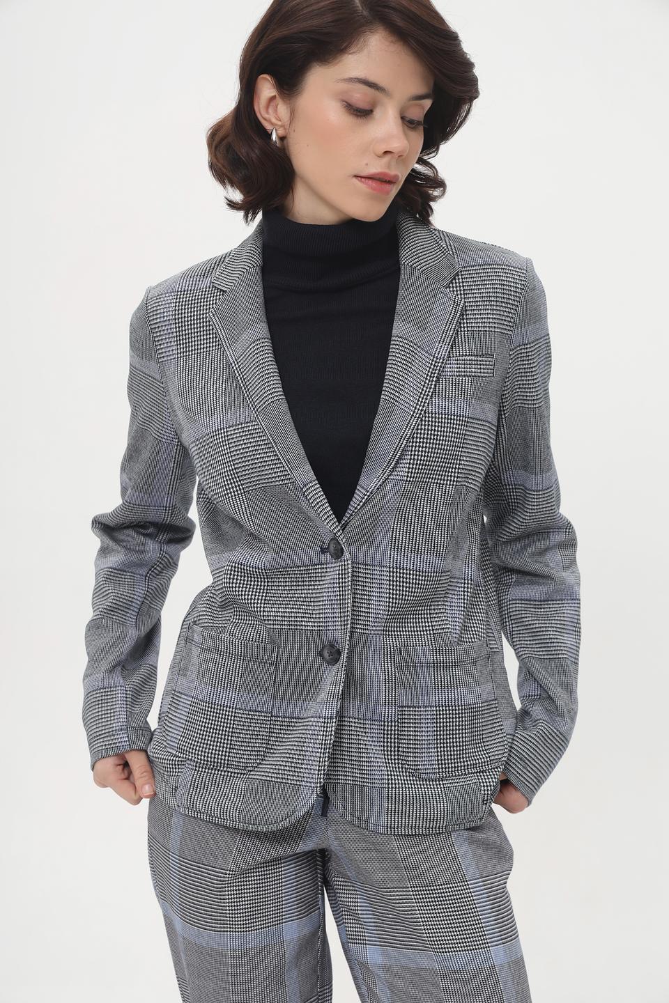 Жакет Tom Tailor в клетку серый