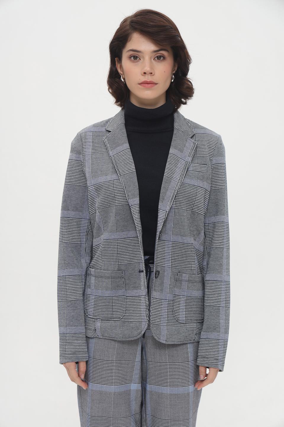 Жакет Tom Tailor в клетку серый