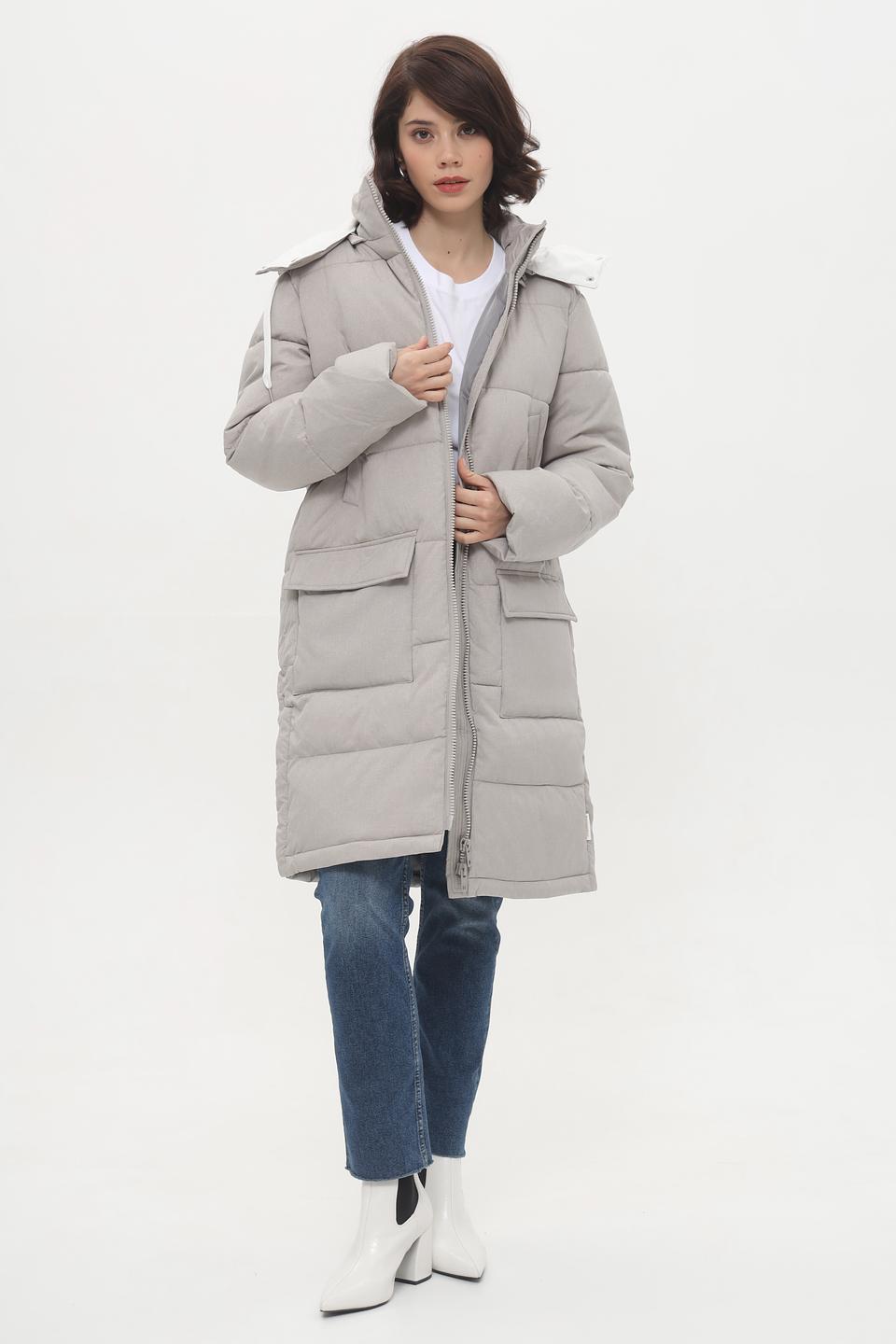 Пальто Broadway стеганое серое