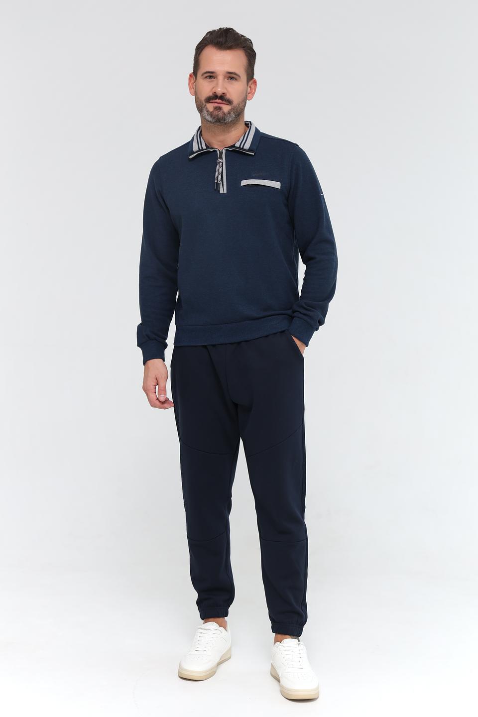 Джемпер Monte Carlo с молнией синий