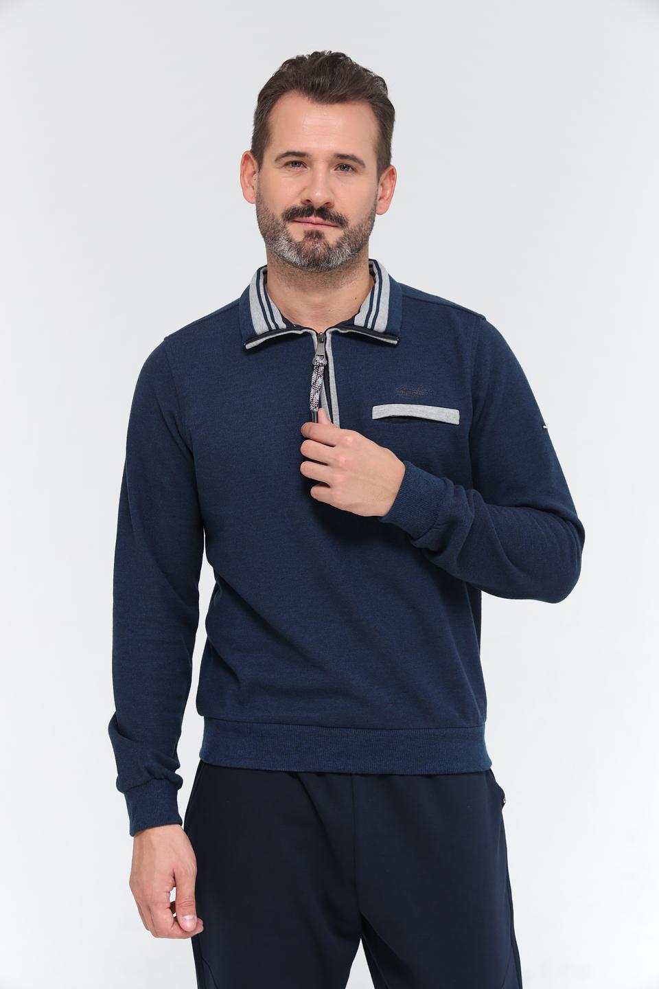 Джемпер Monte Carlo с молнией синий