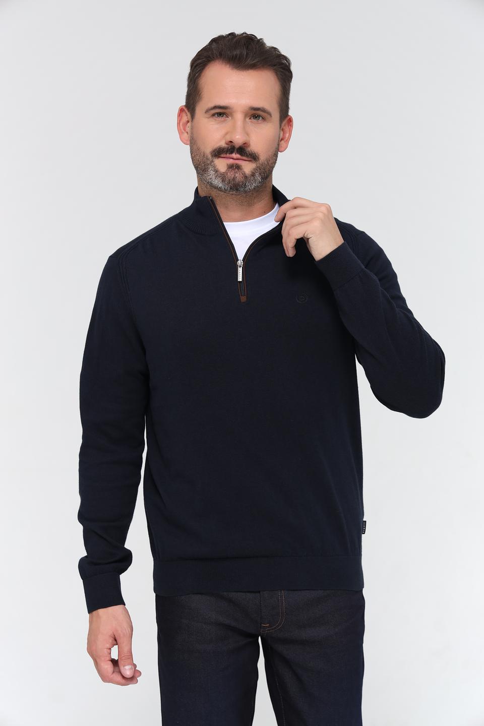 Джемпер Bugatti с молнией темно-синий
