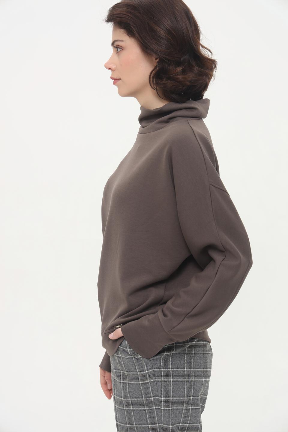 Пуловер Cinque с горлом коричневый