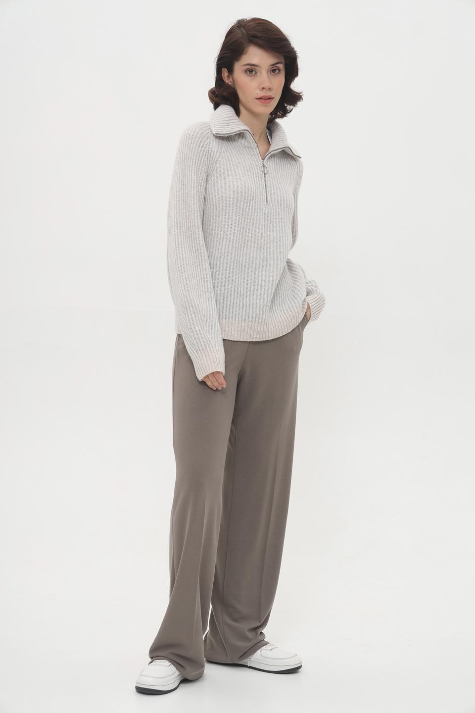 Пуловер Cinque с молнией серый