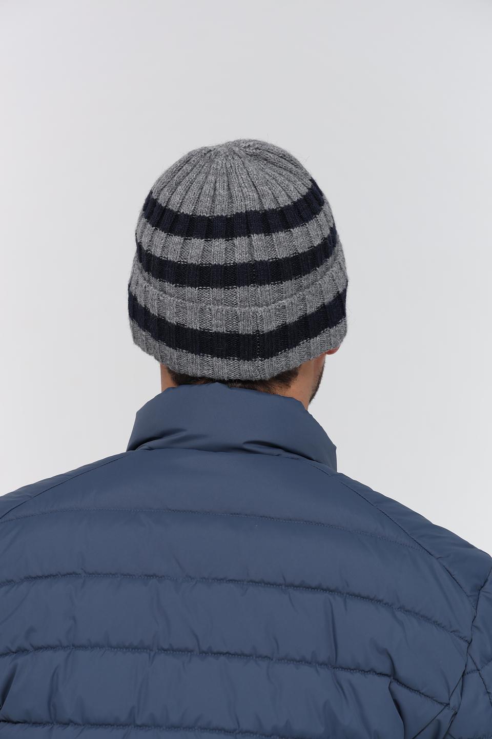 Шапка Marhatter полосатая серая