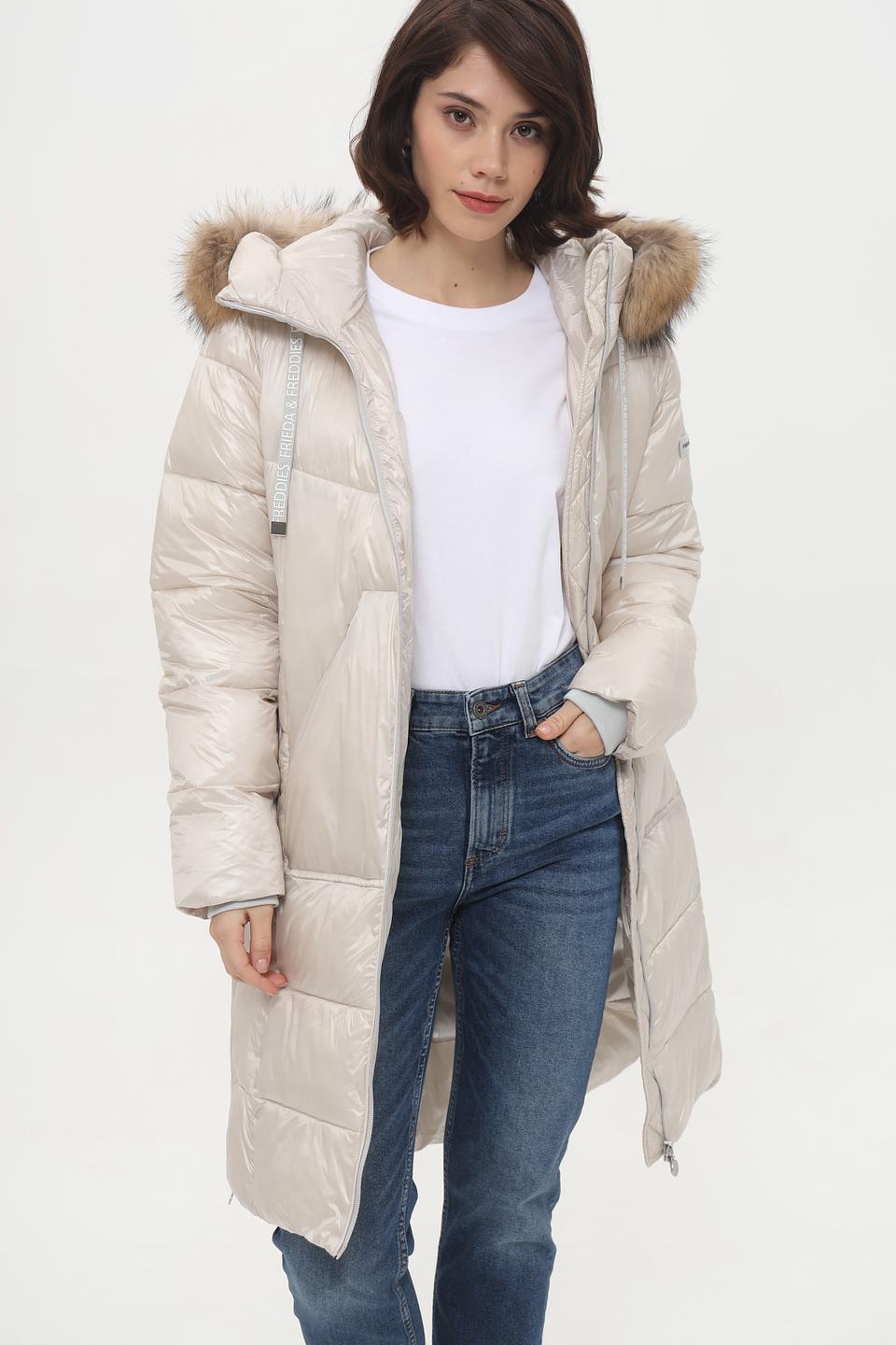 Пальто Frieda and Freddies стеганое бежевое