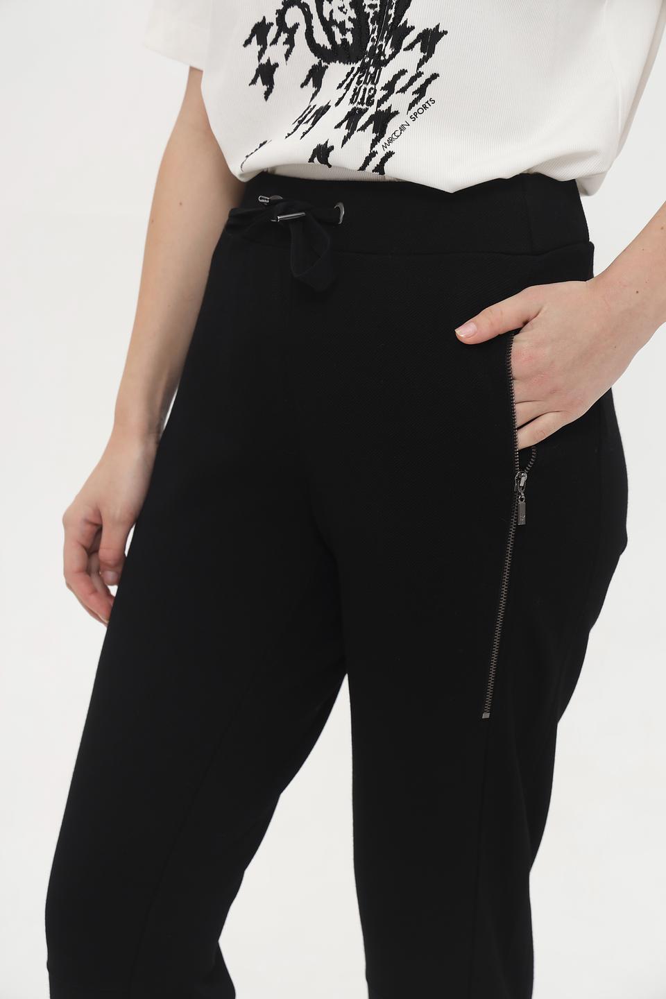 Брюки Monari чёрные с молниями