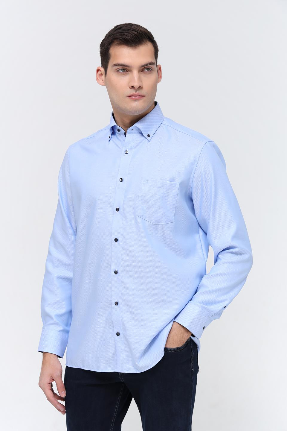 Рубашка Casa Moda голубая приталенная